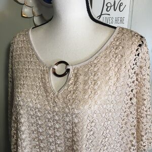 Olivia Blu lace poncho with solid under tank